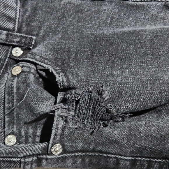 Pacsun Jeans Mens Size 32 Denim Distressed Distroyed Holes Ripped Black Skinny - Picture 9 of 16